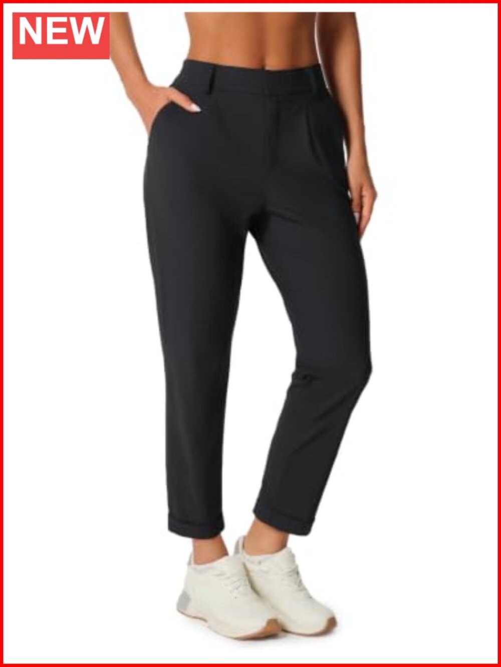 Women's Golf Travel Pants Business Casual 7/8 Ankle Stretch Zipper Pockets